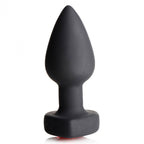 28x Silicone Vibrating Heart Anal Plug With Remote - Small by XR Brands from LoveMart Co.