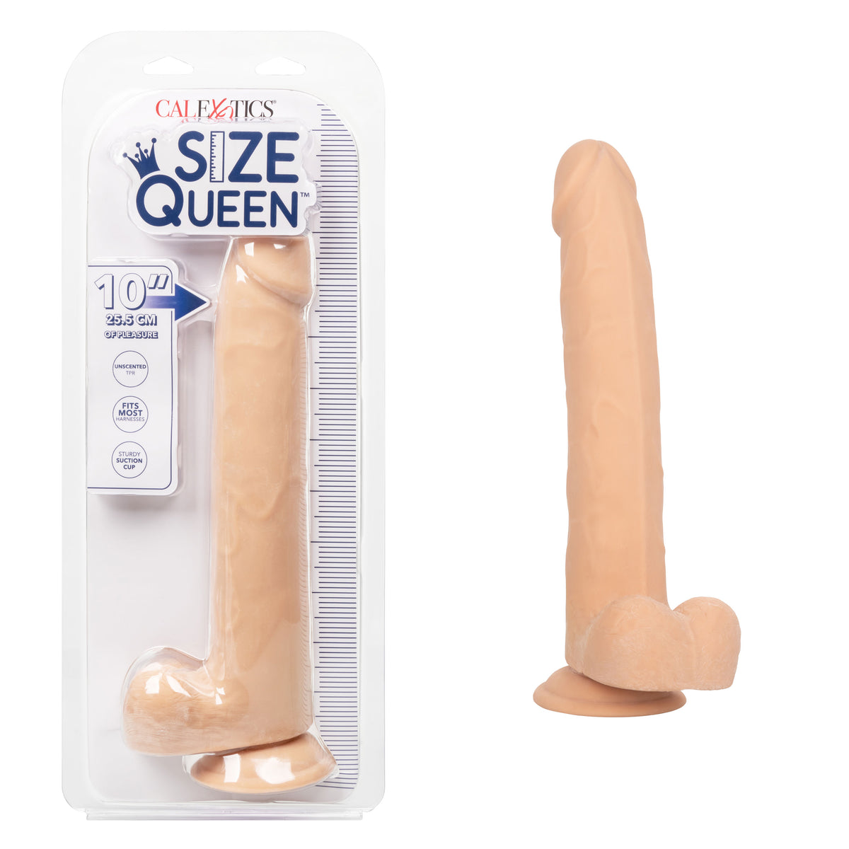 Size Queen 10 inch/25.5 Cm - Ivory by CalExotics from LoveMart Co.