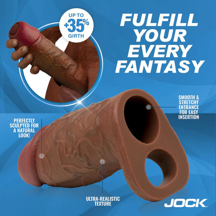 Jock Silicone Penis Extension Sleeve - Dark by Curve Toys from LoveMart Co.