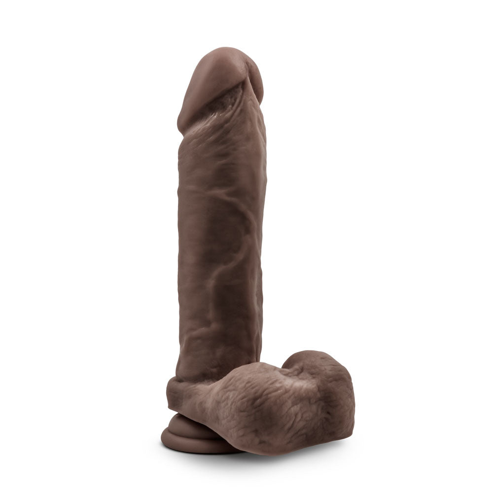 Au Natural - 9 Inch Dildo With Suction Cup - Chocolate by Blush from LoveMart Co.
