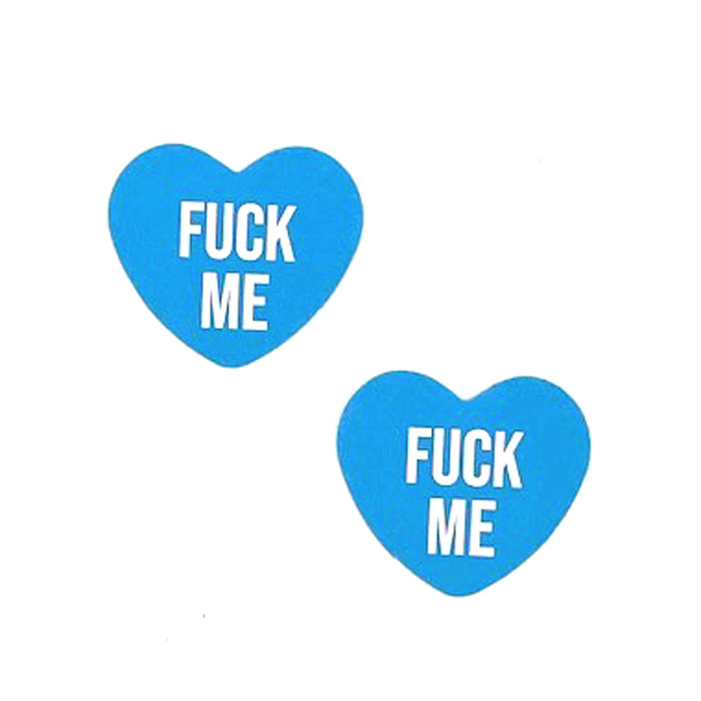 Fuck Me Candy Heart Pasties by Neva Nude from LoveMart Co.