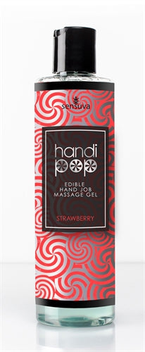 Handi Pop Handjob Massage Gel - Strawberry - 4.2 Oz. by Sensuva from LoveMart Co.