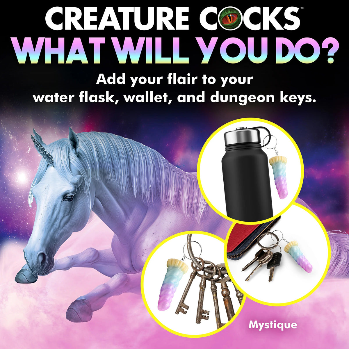 Mystique Unicorn Keychain by XR Brands from LoveMart Co.