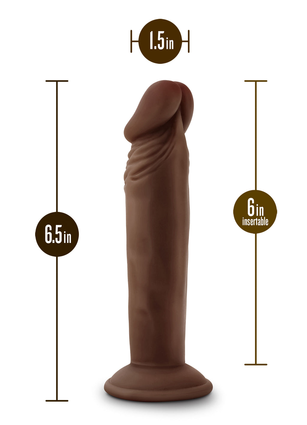 Dr. Skin Plus - 6 Inch Posable Dildo - Chocolate by Blush from LoveMart Co.