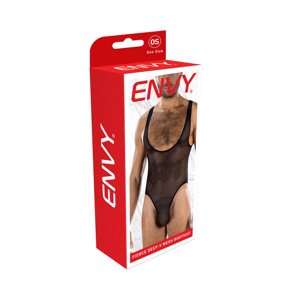 Fierce Deep v Mesh Bodysuit - Os by Envy Menswear from LoveMart Co.