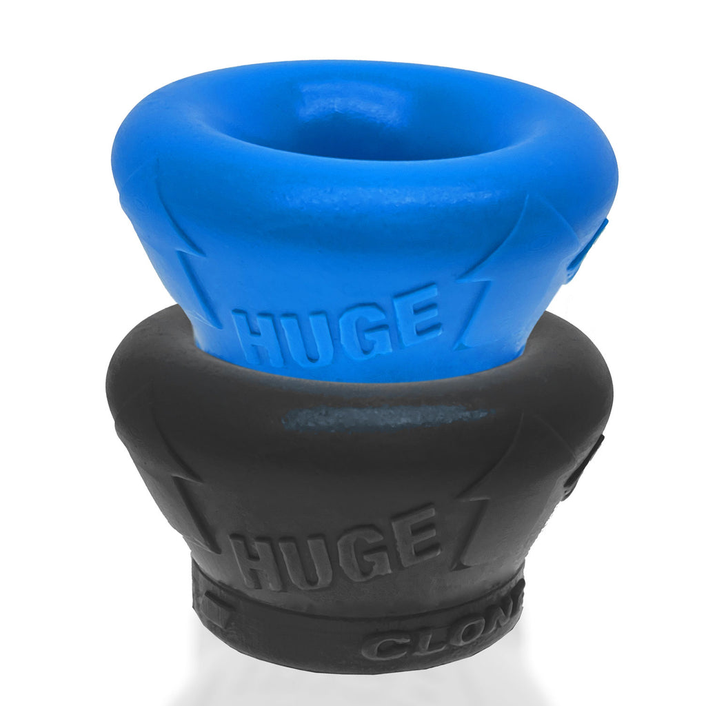 Clone Duo Huge - 2-Pack Ballstretcher - Pool Blue / Black by Oxballs from LoveMart Co.