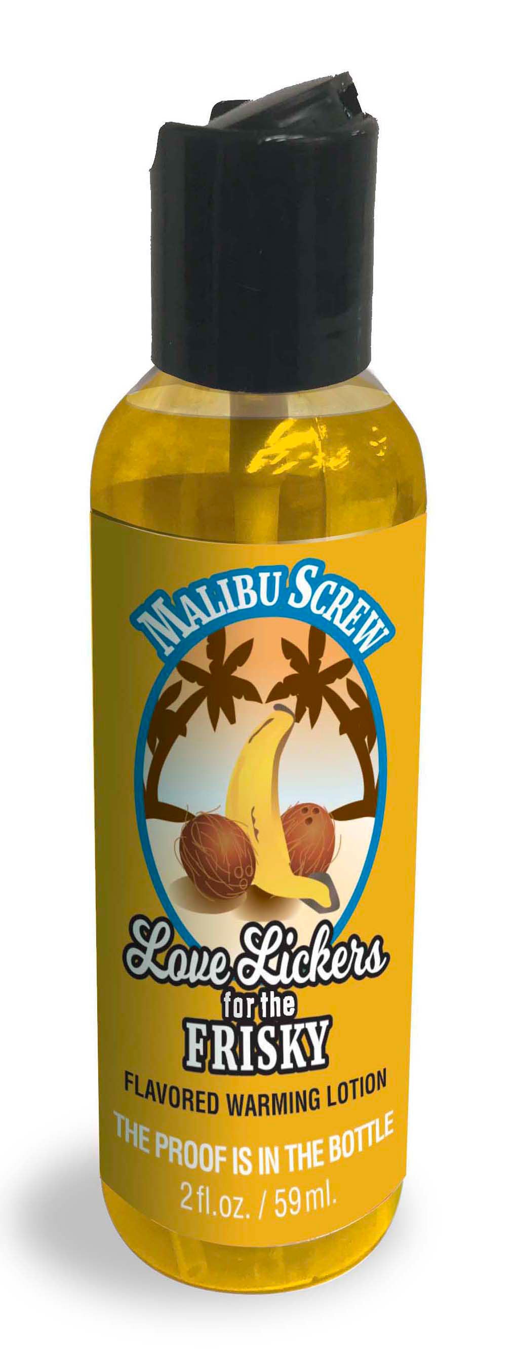 Love Lickers Massage Oil - Malibu Screw - 1.76 Fl. Oz. by Little Genie from LoveMart Co.