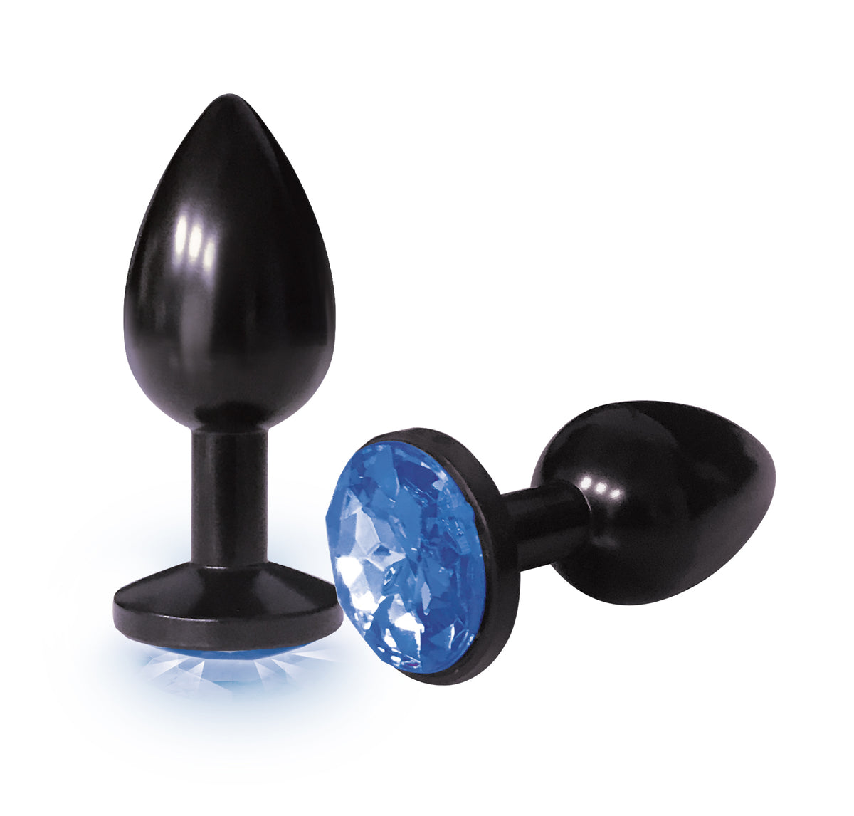 9's Silver Starter Anodized Bejeweled Stainless Steel Plug Cobalt by Icon Brands from LoveMart Co.