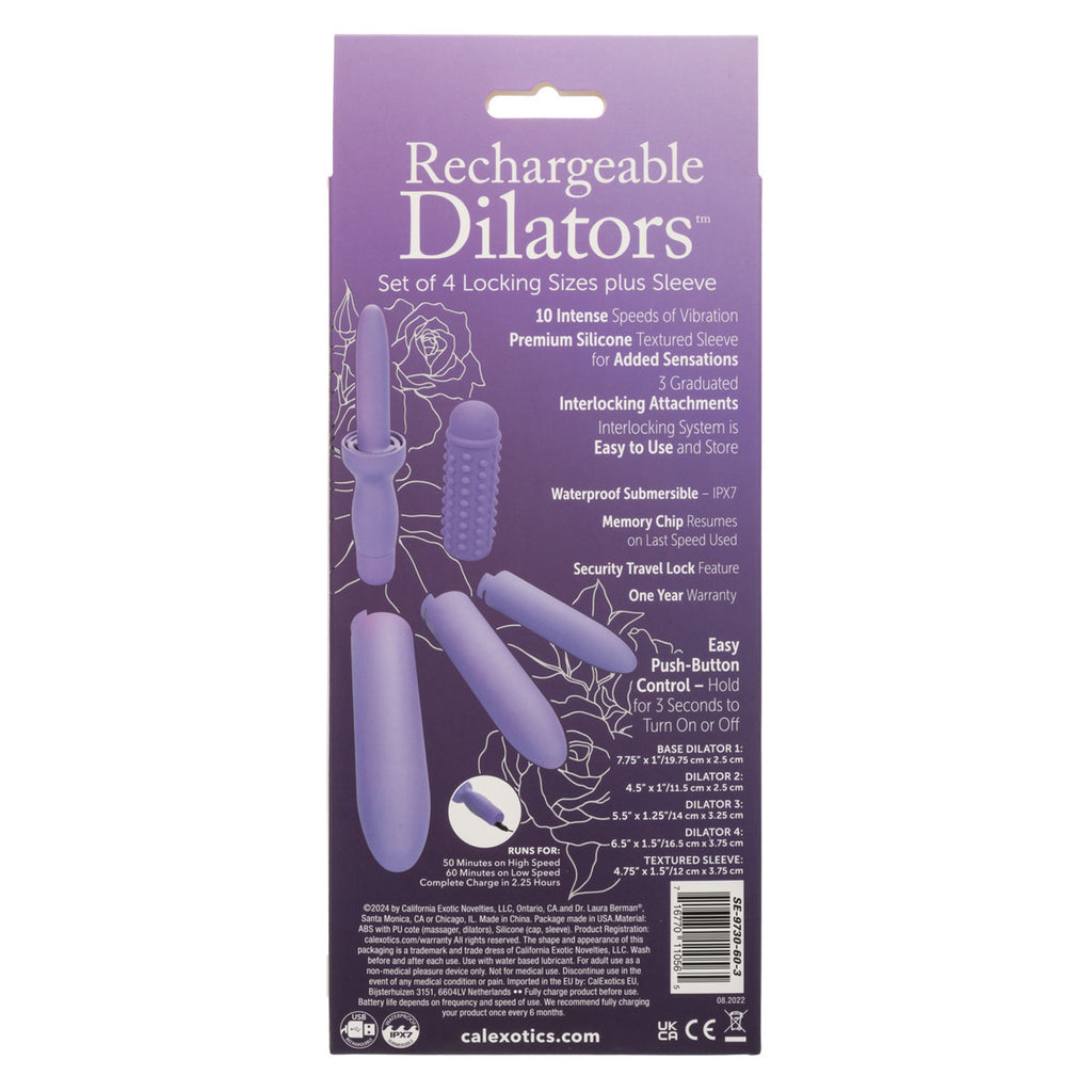 Dr Laura Berman Rechargeable Dilators of 4 Locking Sizes Plus Sleeve by CalExotics from LoveMart Co.