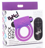 Bang - Silicone Cock Ring and Bullet With Remote Control by XR Brands from LoveMart Co.