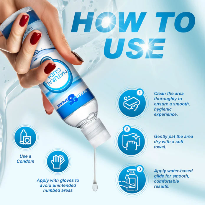 Natural Water Based Anal Lubricant 8 Oz by XR Brands from LoveMart Co.