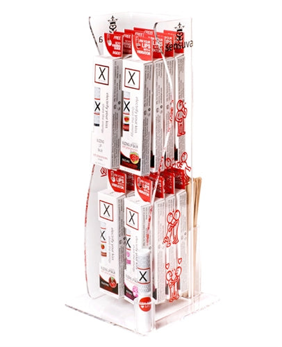 X on the Lips Buzzing Lip Balm 16 Piece Tower Display Assorted Flavors by Sensuva from LoveMart Co.