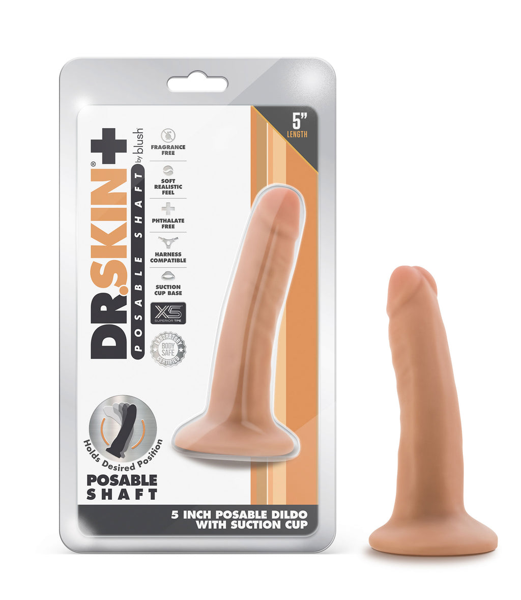 Dr. Skin Plus - 5 Inch Posable Dildo - Vanilla by Blush from LoveMart Co.
