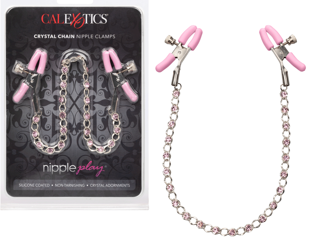 Nipple Play Crystal Chain Nipple Clamps by CalExotics from LoveMart Co.