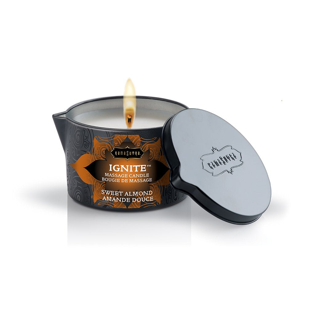 Ignite Sweet Almond Massage Candle - 6 Oz. by Kama Sutra from LoveMart Co.