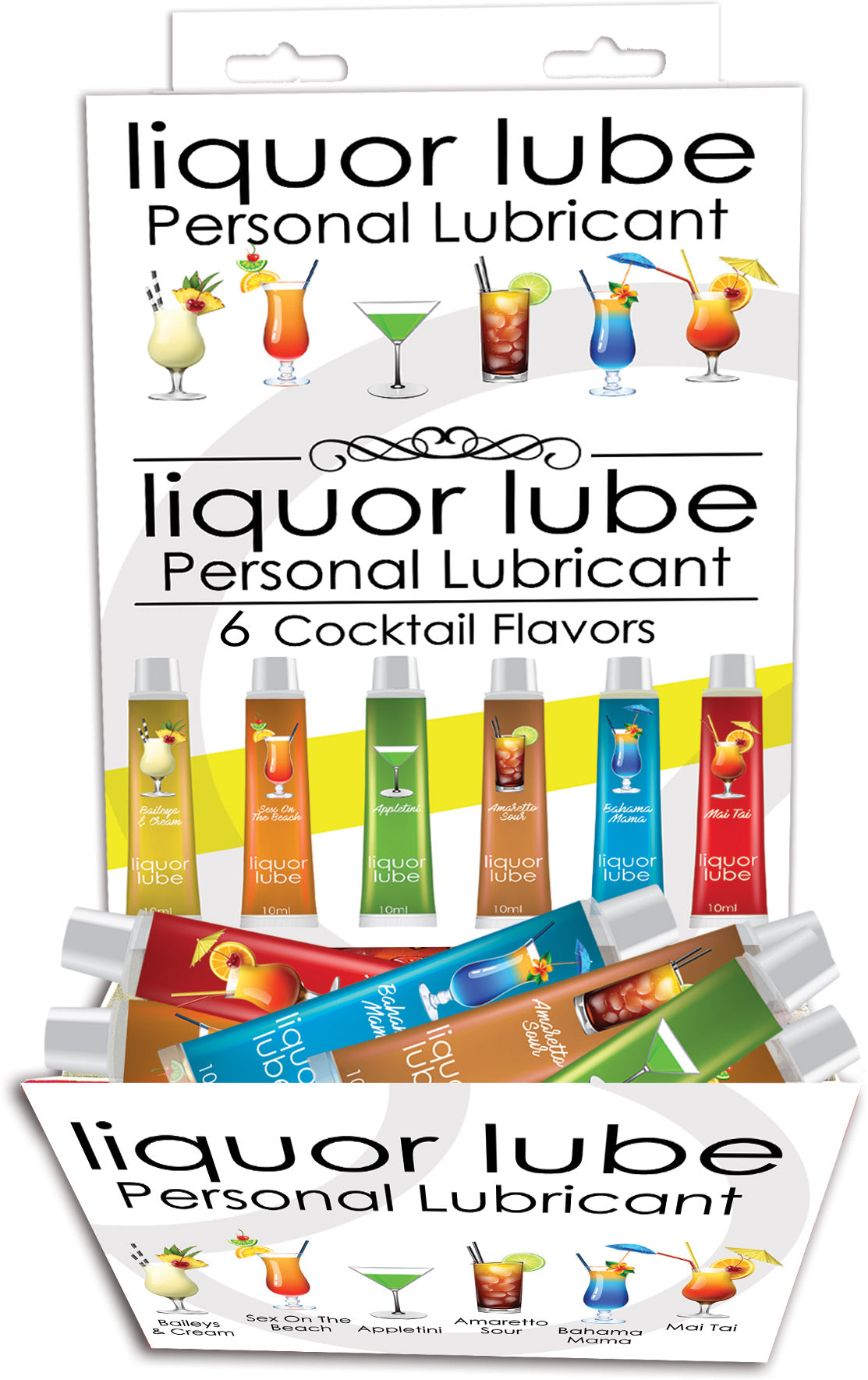 Liquor Lube Assorted Flavors 72pcs Disp Disp 6 Cocktail Flavors 10ml by Hott Products from LoveMart Co.