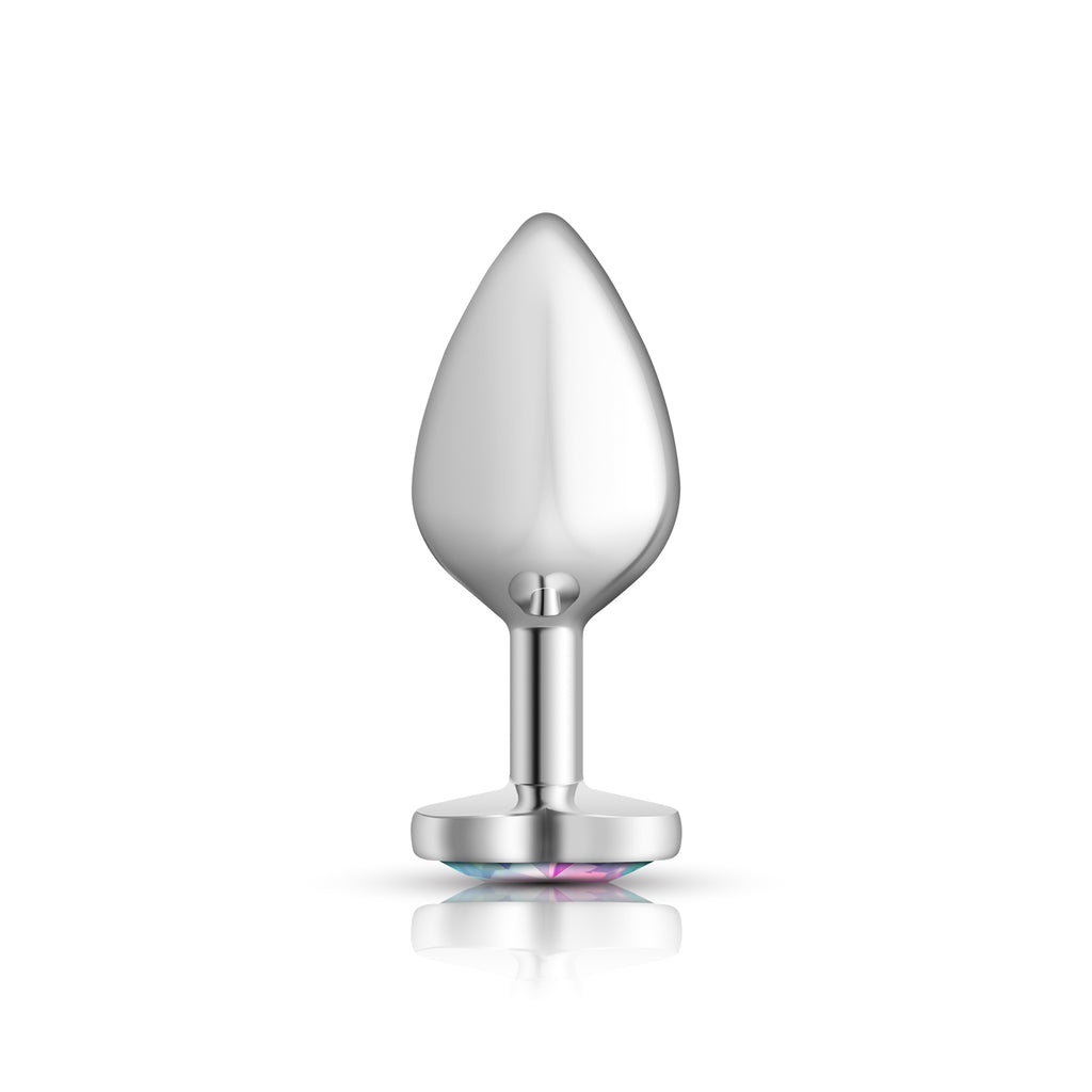 Iridescent Heart Gem Silver Metal Plug - Md by Viben from LoveMart Co.