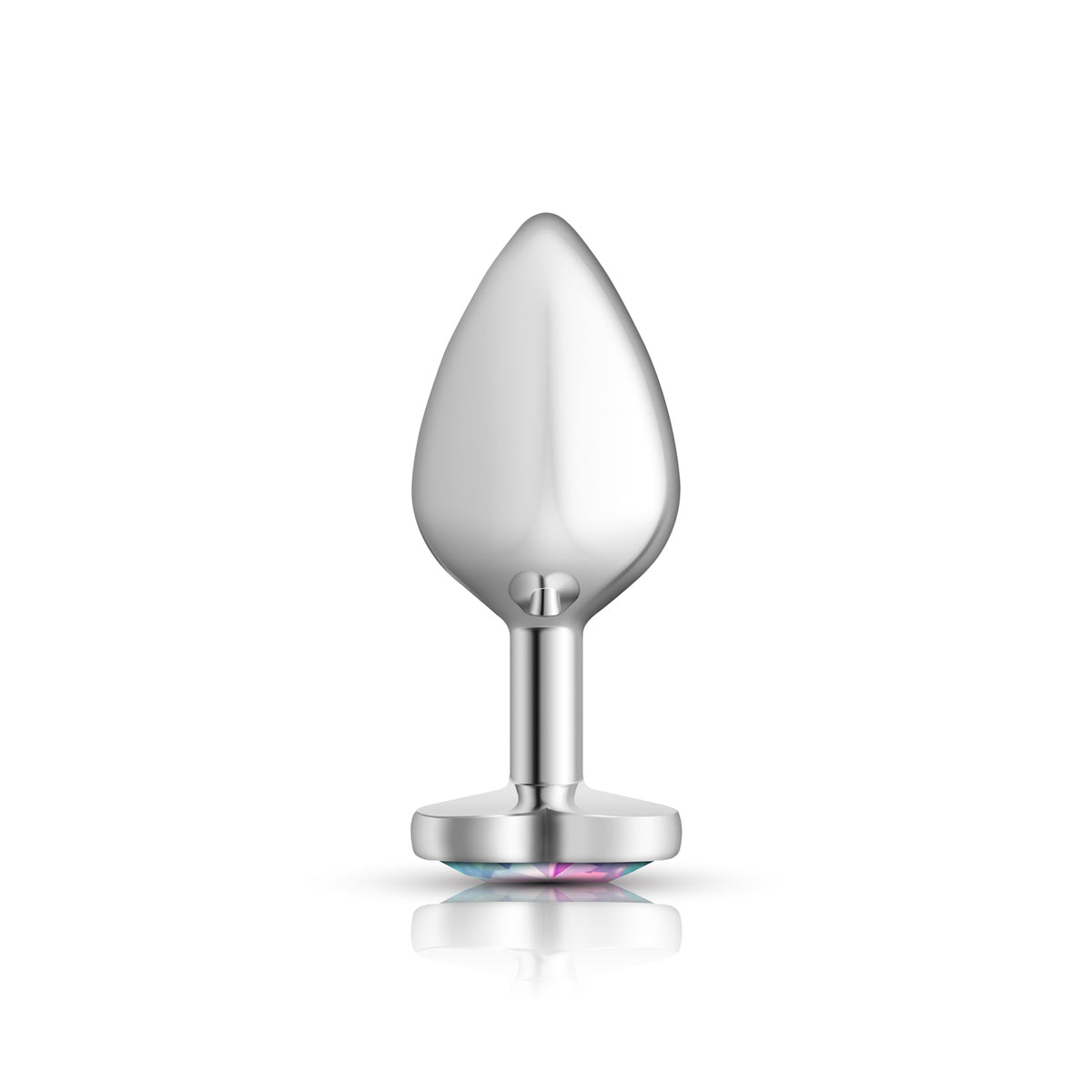 Iridescent Heart Gem Silver Metal Plug - Md by Viben from LoveMart Co.