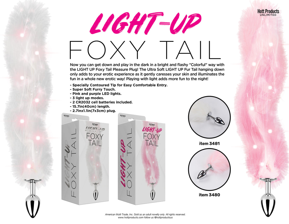 Foxy Tail - Light Up Faux Fur Butt Plug - Plug by Hott Products from LoveMart Co.