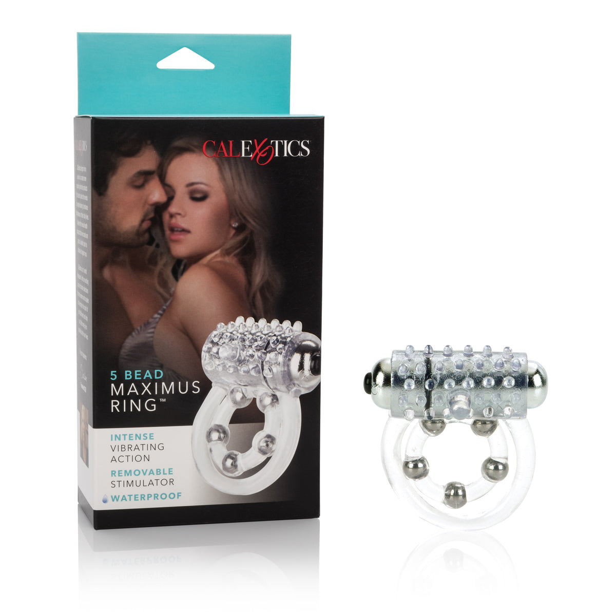 Maximus Enhancement Ring 5 Stroker Beads Rechargeable by CalExotics from LoveMart Co.