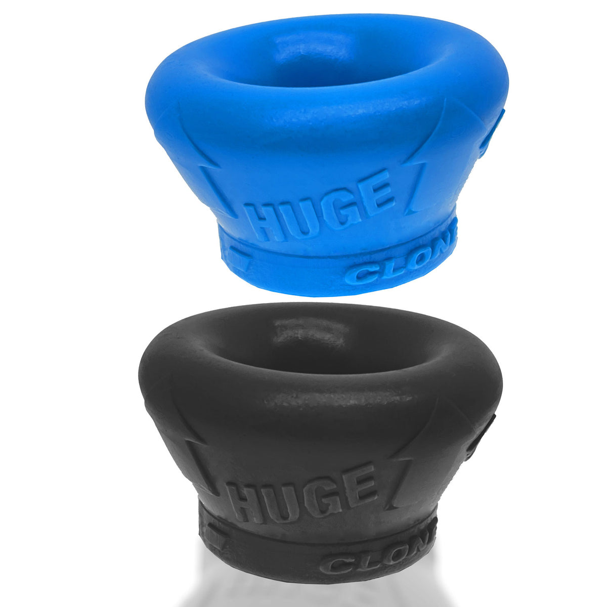 Clone Duo Huge - 2-Pack Ballstretcher - Pool Blue / Black by Oxballs from LoveMart Co.