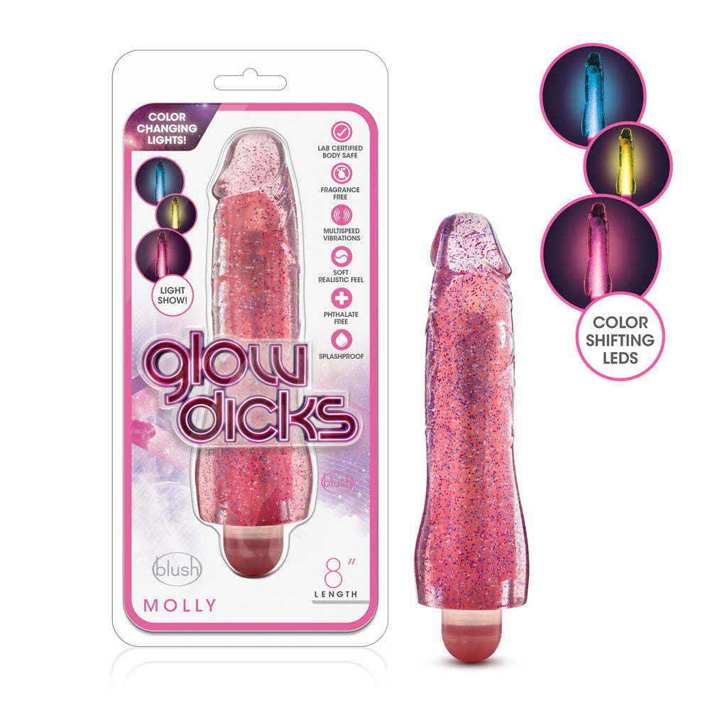 Glow Dicks - Molly Glitter Vibrator by Blush from LoveMart Co.