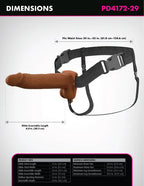 Fantasy X-Tensions Elite 8" Vibrating Hollow Silicone Strap-on by Pipedream from LoveMart Co.