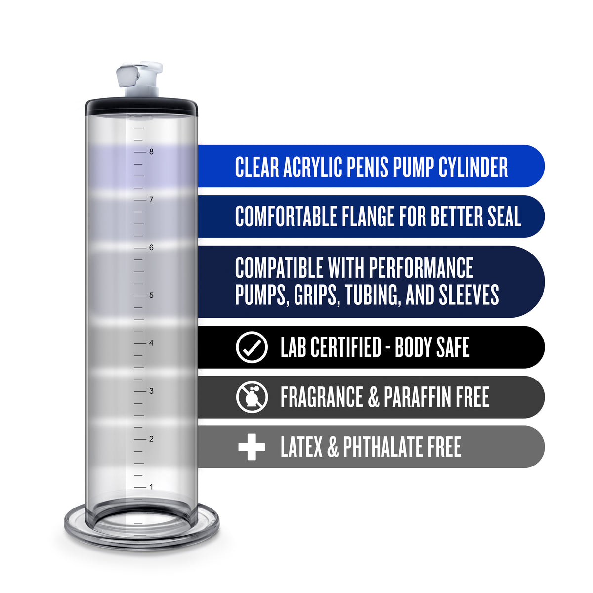 Performance - 9 Inch X 1.75 Inch Penis Pump Cylinder by Blush from LoveMart Co.