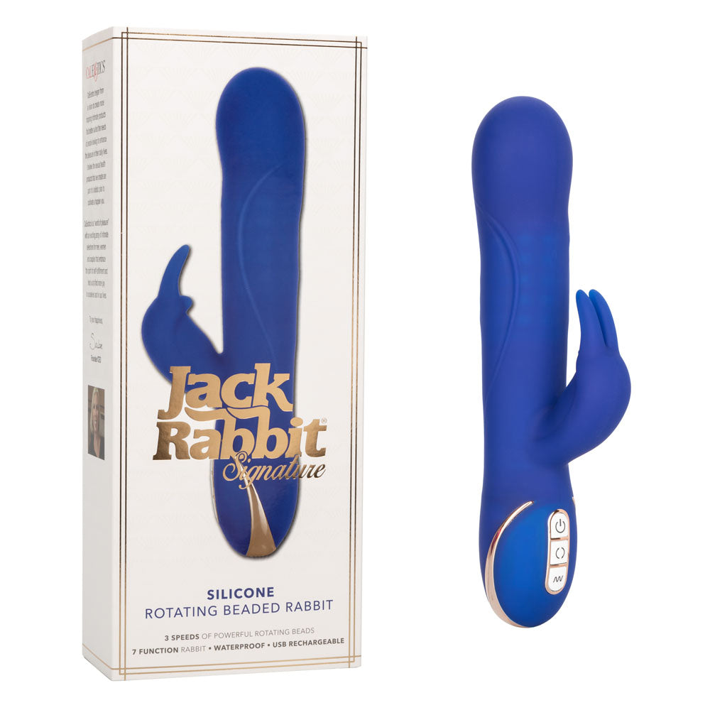 Jack Rabbit Signature Silicone Rotating Beaded Rabbit by CalExotics from LoveMart Co.