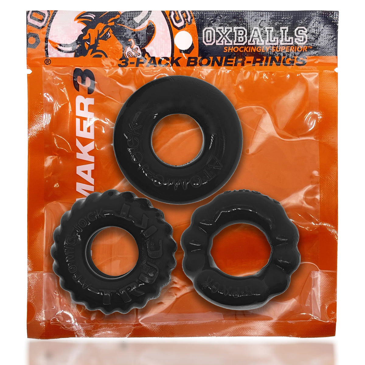 Bonemaker 3-Pack Boner Rings by Oxballs from LoveMart Co.