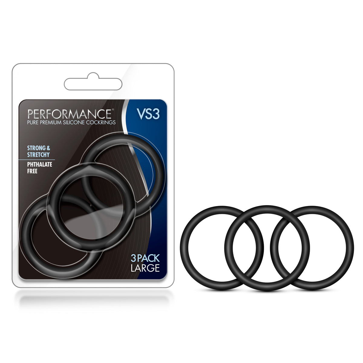 Performance - Vs3 Pure Premium Silicone Cockrings - Large by Blush from LoveMart Co.