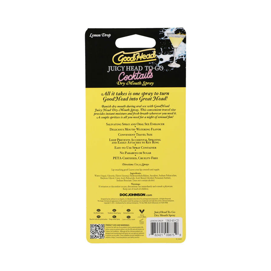 Goodhead Juicy Head Cocktails Dry Mouth Spray to-Go - Lemon Drop by Doc Johnson from LoveMart Co.