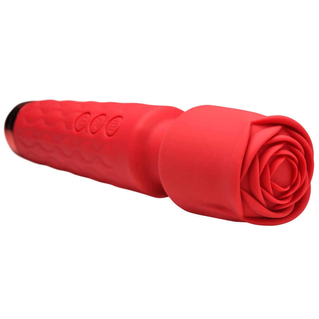 Pleasure Rose 10x Silicone Wand With Rose Attachment by XR Brands from LoveMart Co.
