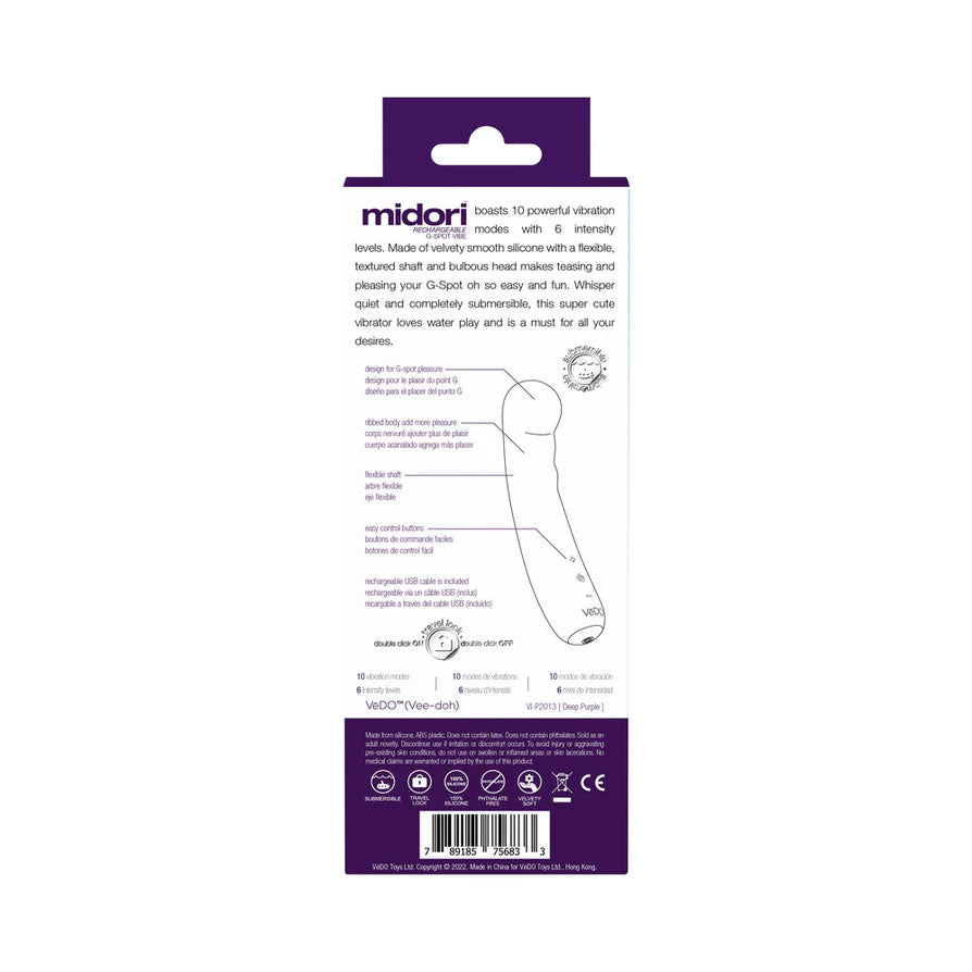 Midori Rechargeable G-Spot Vibe - Deep by VeDO from LoveMart Co.
