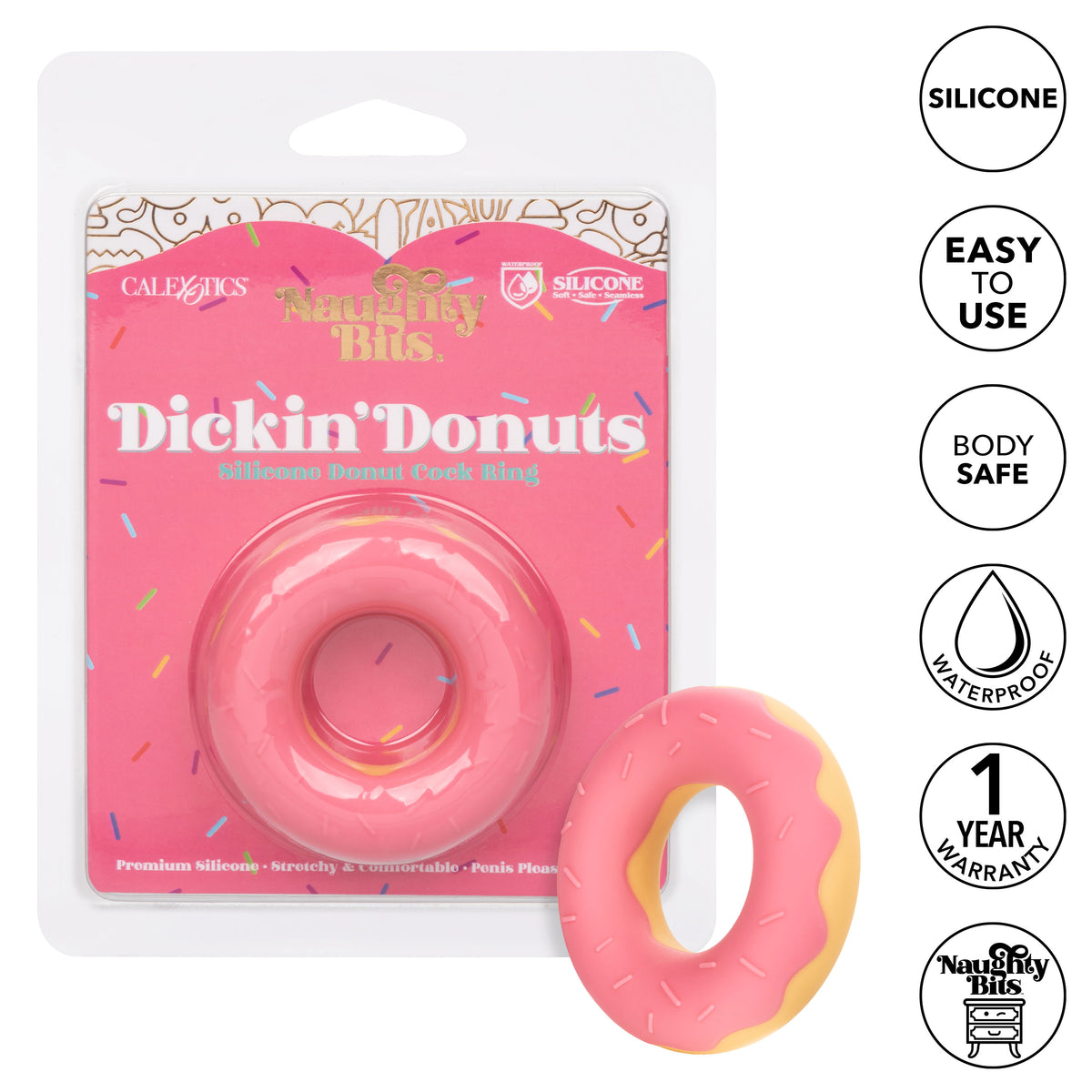Naughty Bits Dickin Donuts Silicone Donut Cock Ring by CalExotics from LoveMart Co.