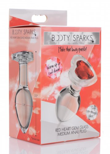 Heart Gem Glass Anal Plug - Medium by XR Brands from LoveMart Co.