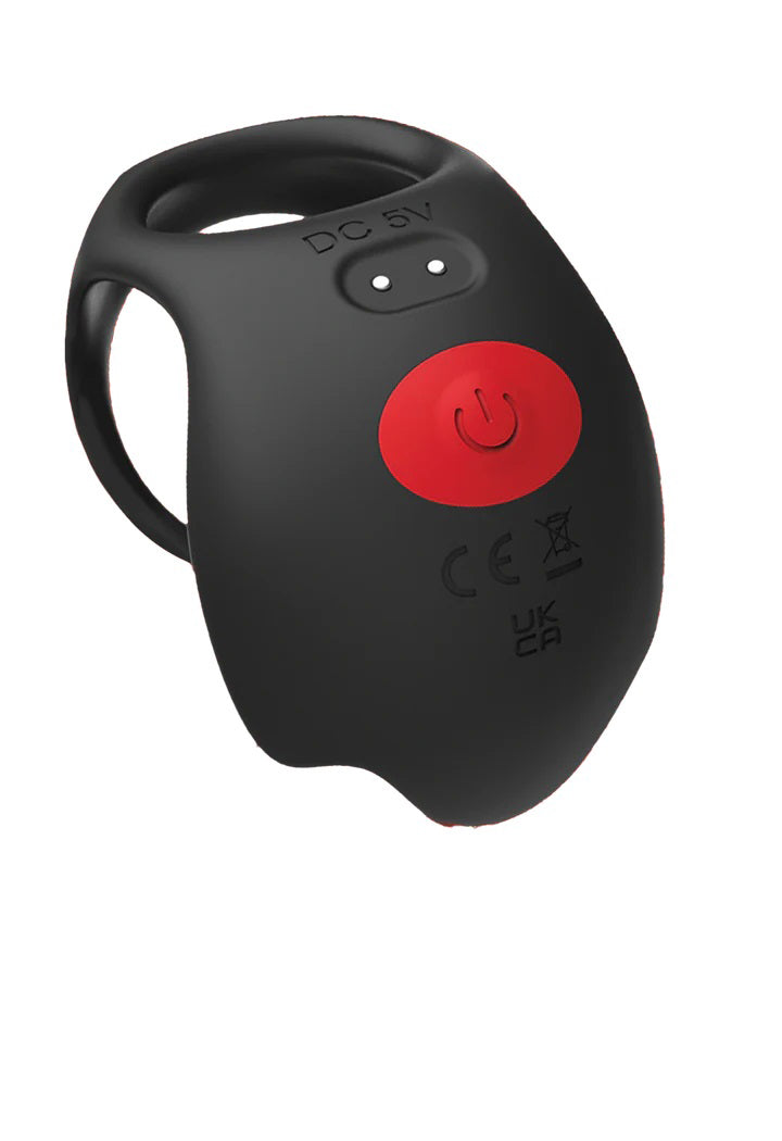 Red Dot Vibrating Cock Ring V3 With Remote - Black/red by Icon Brands from LoveMart Co.