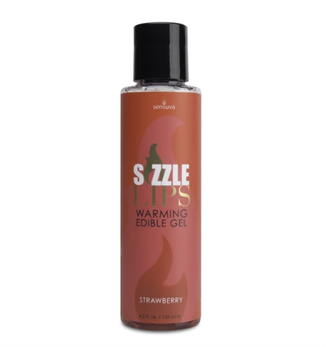 Sizzle Lips Warming Edible Gel - Strawberry - 4.2 Oz. by Sensuva from LoveMart Co.
