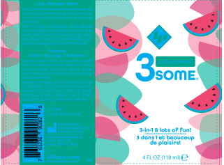 3some 3-in-1 Lubricant - Watermelon - 4 Fl. Oz. by ID - Lubricants from LoveMart Co.