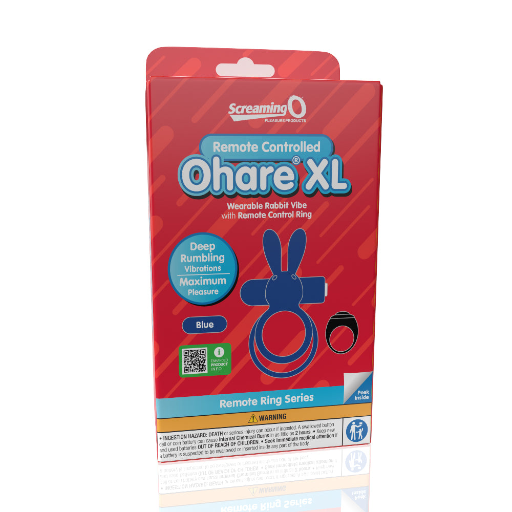 Screaming O Remote Controlled Ohare XL Vibrating Ring - Blue by Screaming O from LoveMart Co.