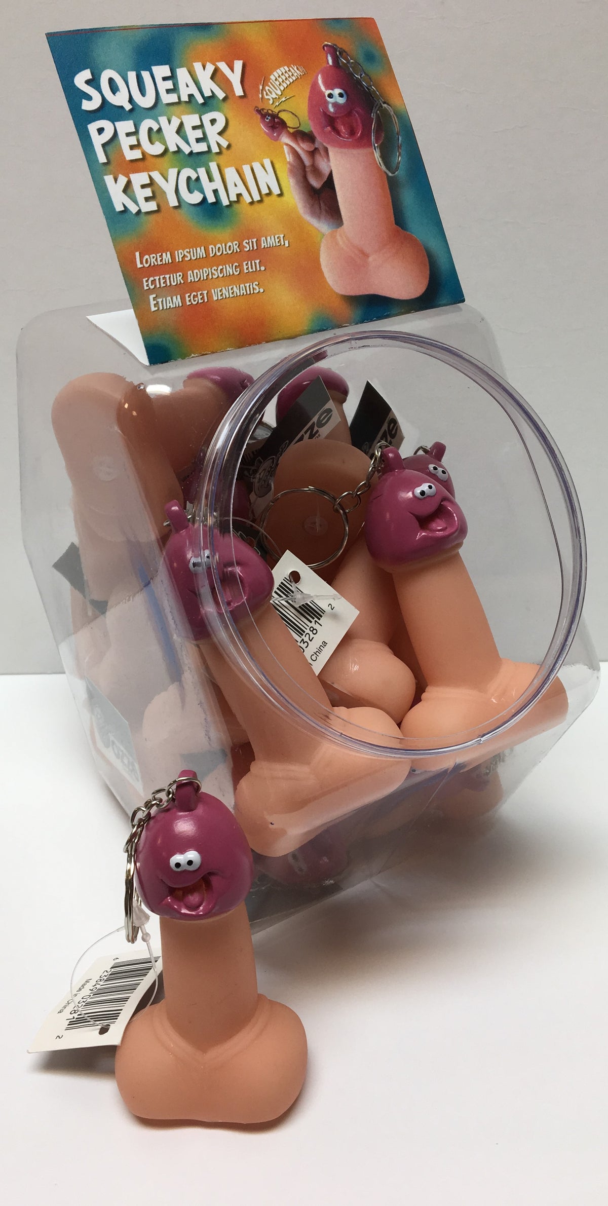 Squeaky Pecker Keychain - 24 Count Bowl by Ozze Creations from LoveMart Co.