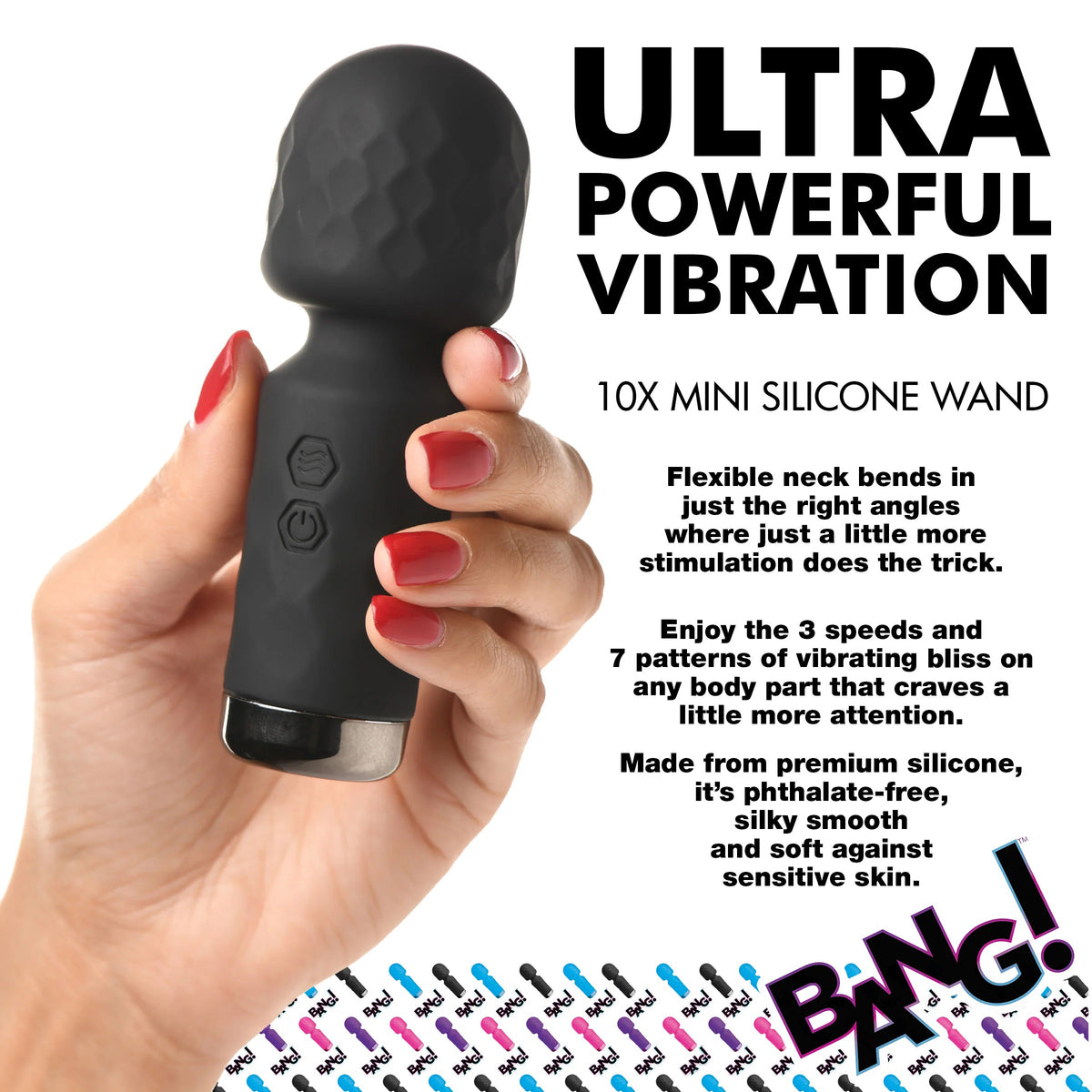 10x Mini Silicone Wand by XR Brands from LoveMart Co.