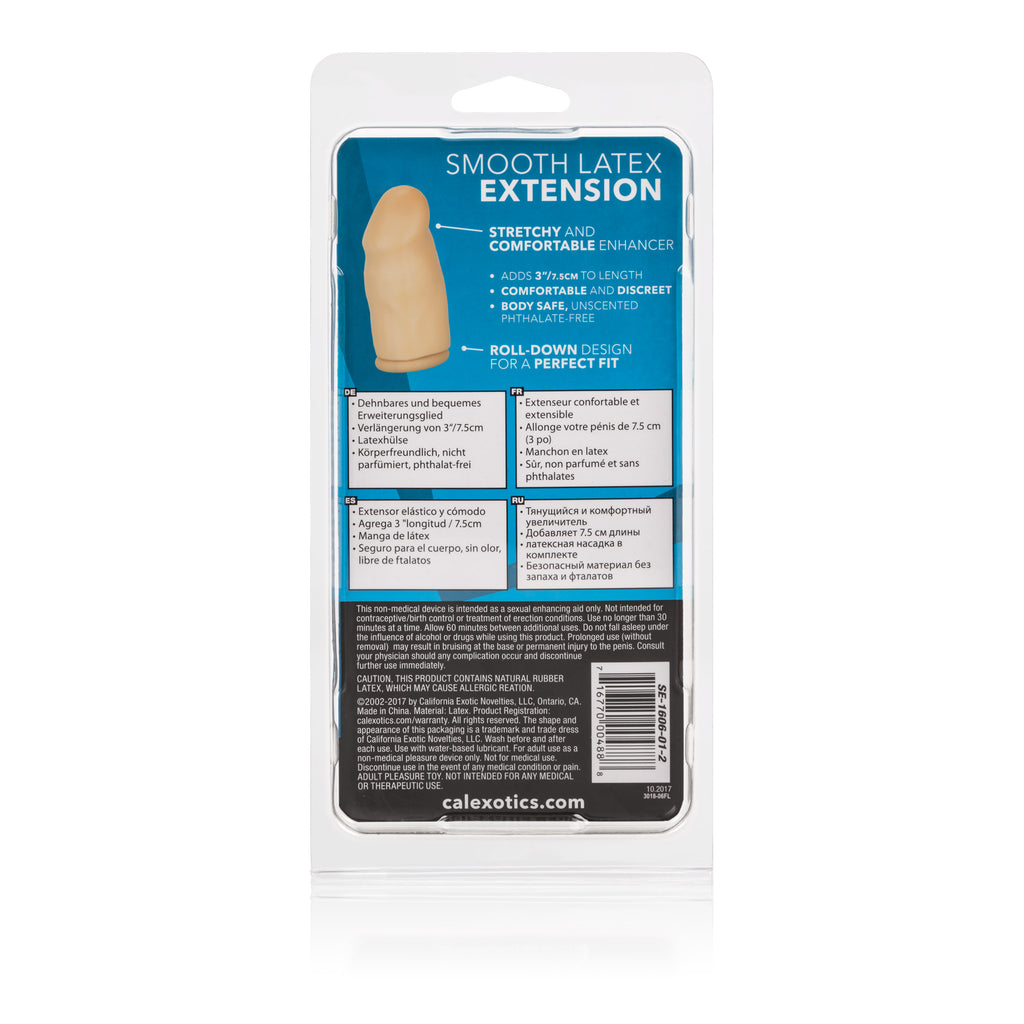 3 Inch Smooth Latex Extension - Ivory by CalExotics from LoveMart Co.