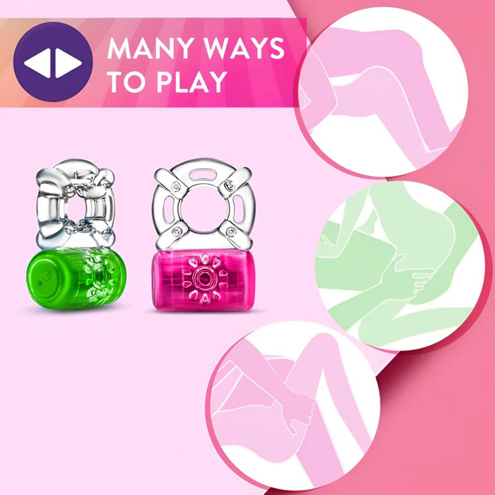 Play With Me Pleaser Rechargeable C-Ring Neon by Blush from LoveMart Co.