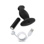 Anal Adventures - Silicone Vibrating Prostate Massager 02-Black by Blush from LoveMart Co.