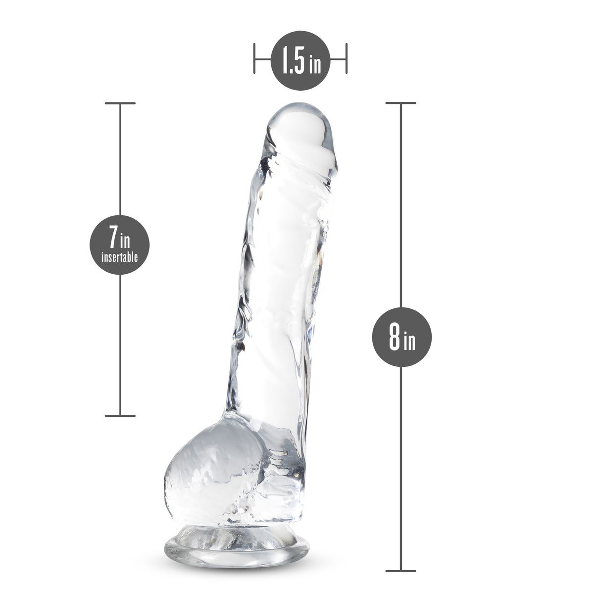 Naturally Yours - 8 Inch Crystalline Dildo - Diamond by Blush from LoveMart Co.