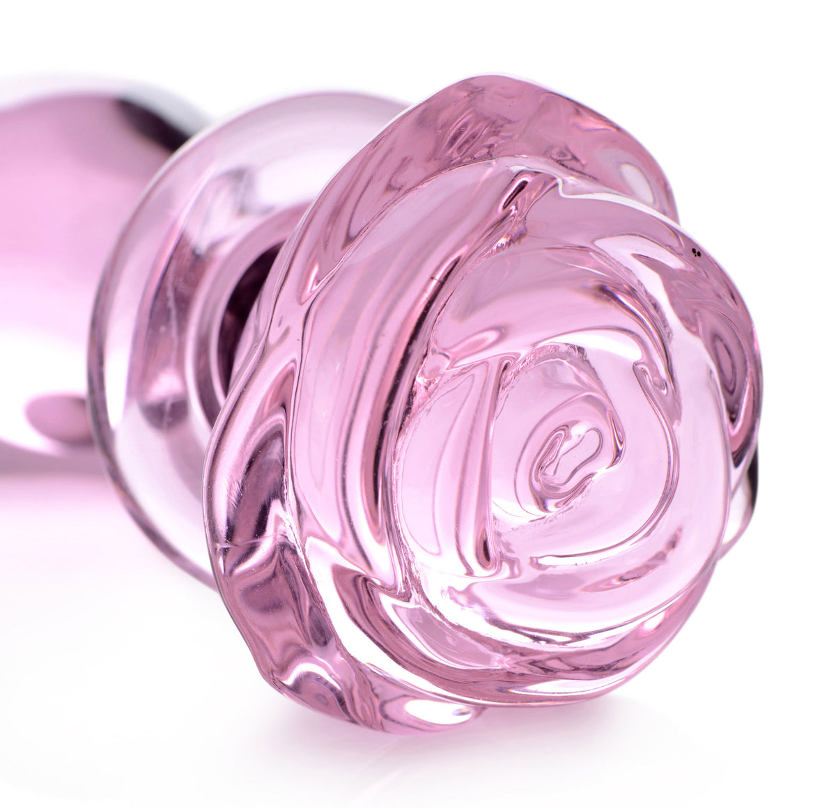 Rose Glass Anal Plug - Medium by XR Brands from LoveMart Co.