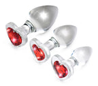 Heart Gem Glass Anal Plug Set by XR Brands from LoveMart Co.