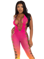 Ombre Footless Bodystocking - One Size - Sunset by Leg Avenue from LoveMart Co.