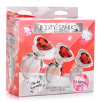 Heart Gem Glass Anal Plug Set by XR Brands from LoveMart Co.